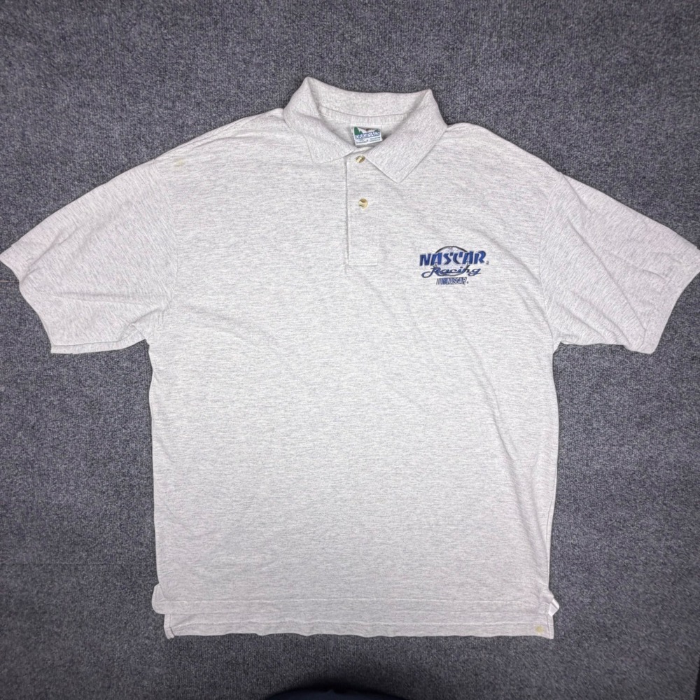 Vintage Great American Originals NASCAR Racing Polo Shirt Gray XXL Made in‎ USA